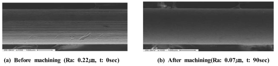 SEM micro-images for Mg wire (conditions: 2000rpm, 5Hz, 1㎛)