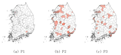 전체 기간 중앙값 DVI(1970-2015)에 의한 DRI 산정 결과