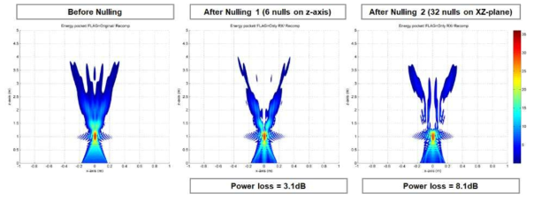 디지털 빔포밍을 통한 에너지 Null의 생성 시뮬레이션 결과