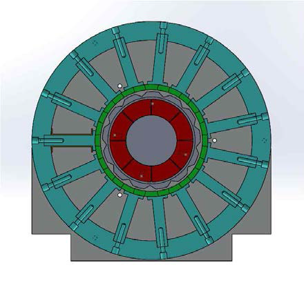 Cross section of the coil-driven magnetic gear