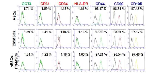 FN-MSCs의 세포표면 마커 분석