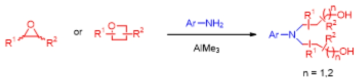 bis-Hydroxypropylation and Hydroxyethylation of Aromatic Amines using Aluminum Amide Reagent
