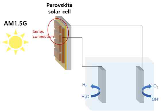 페로브스카이트 태양전지 – 전기 화학 물산화 촉매 결합 구조도