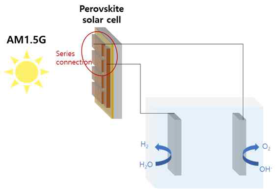 페로브스카이트 태양전지 – 전기화학 물산화 촉매 결합 구조도