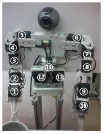 한양대에서 개발한 13개의 모터를 갖는 휴머노이드 로봇
