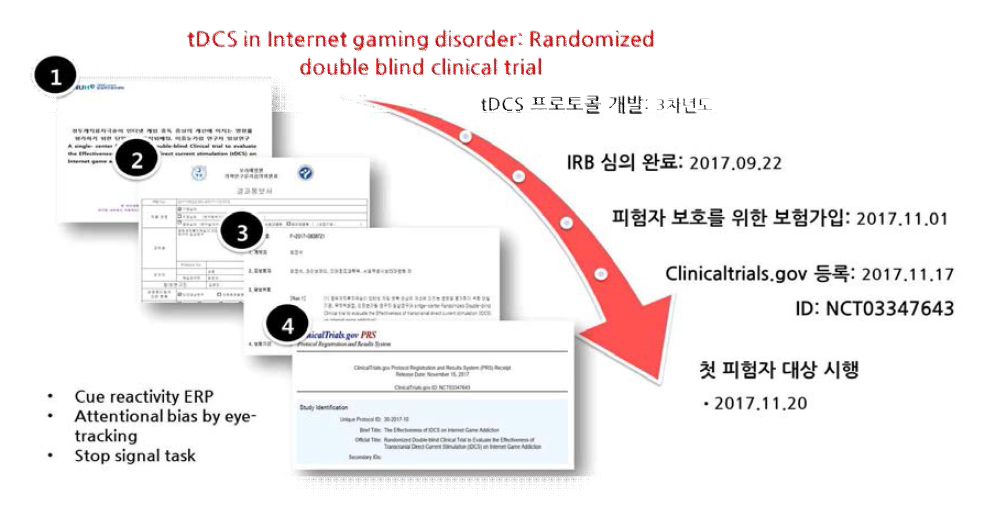 인터넷·게임 중독의 갈망 및 인지편향에 대한 tDCS의 효과 규명 연구 진행 과정