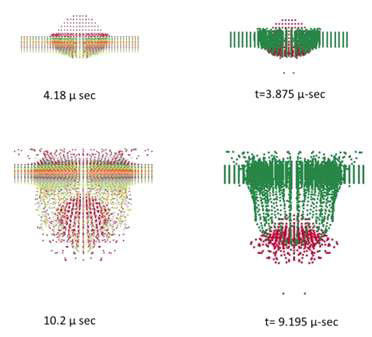 Space debris impact on CU125NS with different configurations