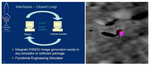 달 표면 시뮬레이터 PANGU 및 빌드된 테스트 로버