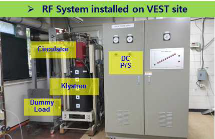 VEST 가열장치실에서 설치된 LHFW RF 시스템의 모습