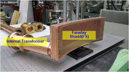 Faraday Shield와 Internal Transformer를 포함한 안테나 모습