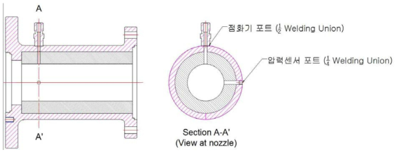 연소기 헤드 단독시험용 연소실 및 그라파이트 도면