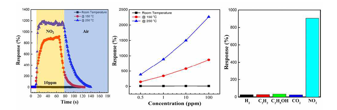 2차원 나노구조 SnS2 기반의 NO2 센서의 온도 및 NO2 가스 농도에 따른 특성 분석