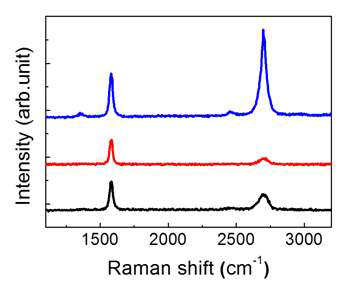 다양한 GMF 위치에 따른 Raman spectra