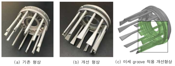 기존 설계형상 기화기 및 개선 설계형상 기화기