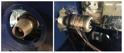 3D 프린팅 배기노즐 및 엔진 입구 케이싱 (엔진조립체 성능시험리그 장착 사진)
