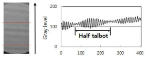 Measurement of half talbot distance using gray level