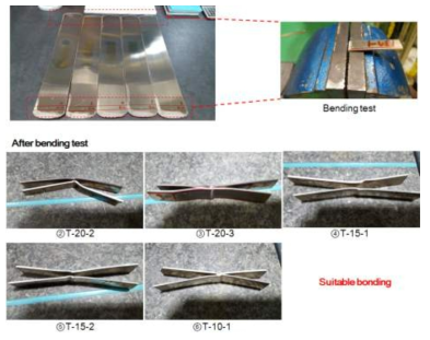 Bending test 및 검사 결과