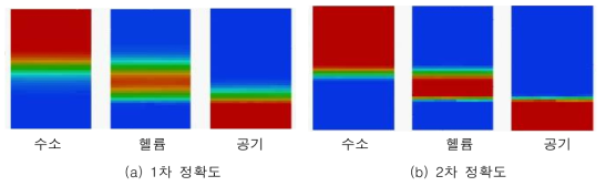 2차 정확도 다종 비응축성 기체 대류 모델 검증