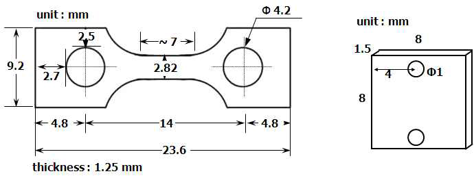 Dimensions of (a) tensile and (b) plate specimens for surface oxidation test