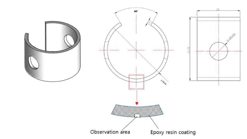 Drawing of Alloy 600 C-ring specimen used in this work