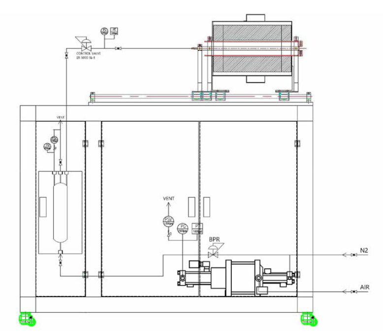 Schematic drawing for SG tube rupture tester