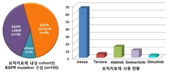 EGFR 표적치료제 내성 연구 코호트의 구성과 표적치료제 사용