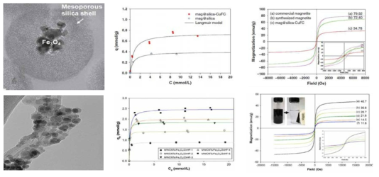 경북대에서 개발한 자성흡착제 mag@silica-CuFC와 mag@CNT-ZnFC