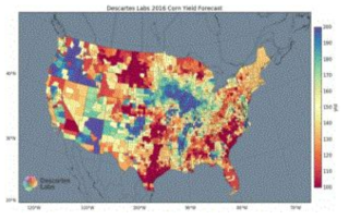 미국 옥수수 생산량 추정(자료출처 : Anusuya, 2017)
