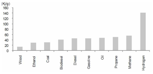 에너지 자원 단위 무게 당 에너지 밀도