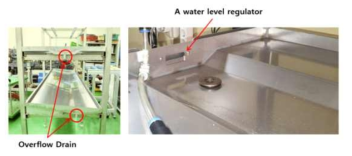 오버플로우 배수구 및 수위 조절장치