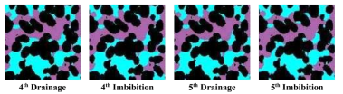 Enlarged images of the yellow square of Fig. 4 (g, h, i and j). The difference of the color distinguish residual n-hexane (purple) and residual deionized water (sky blue)