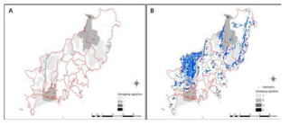 Overlap of land use regulated area and urban growth potential area