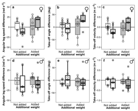 Females, but not males, modified jump performance after experiencing frequent jumps