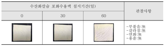 구조물 보수 보강용 탄성 실링재의 내알칼리성 시험결과