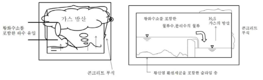 하수처리 시설 침전지 유입부의 흐름