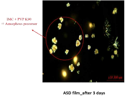 PLM image of ASD film after 3 days in thermo hygrostat chamber