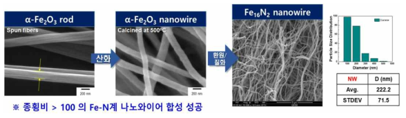 종횡비(c/a) > 100을 나타내는 α-Fe2O3 nanowire