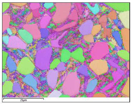 개발합금의 최적 열처리 조건에서의 EBSD조직 사진