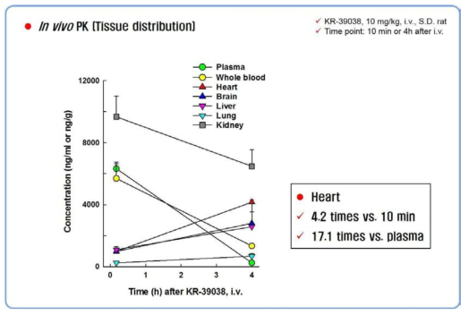 KR- 39038의 조직 분포도 ( tissue distribution) 평가