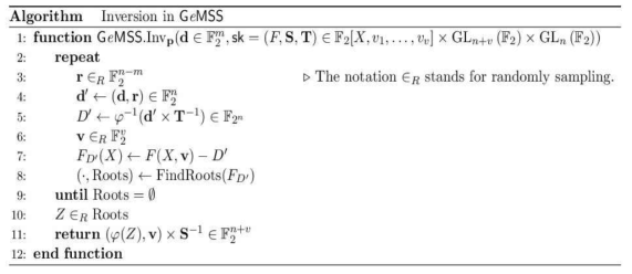 GeMSS inversion 알고리즘