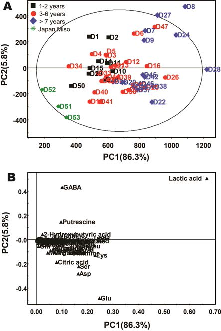 Profiling of Doenjang by aging period through analysis of 51 kind targeted non-volatile metabolites