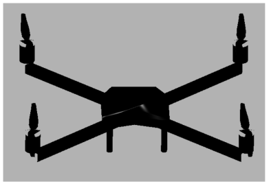 Plane Maker 상의 쿼드콥터 모델