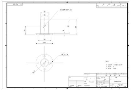 마운트 제작용 2D 도면(autoCAD)