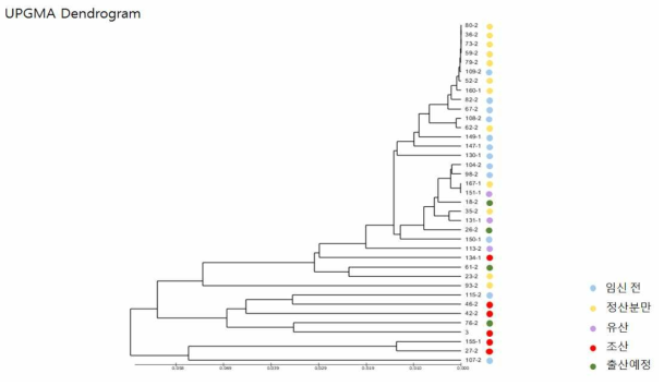 UPGMA dendrogram 분석을 통한 조산 예측