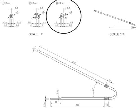 Dual lumen catheter의 설계도