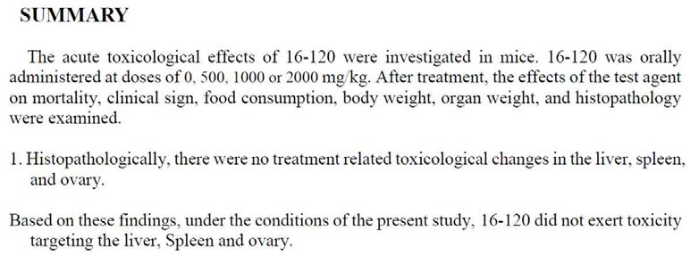 ICR 마우스에 W76 투여에 따른 조직학적 분석 결과, 독성전문가 report