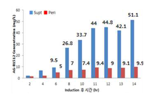 최종 생산 공정 발현양 (Total 61.07 mg/L)