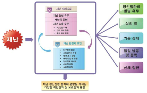 재난 정신건강 문제에 영향을 끼치는 위험인자 및 보호인자 분석