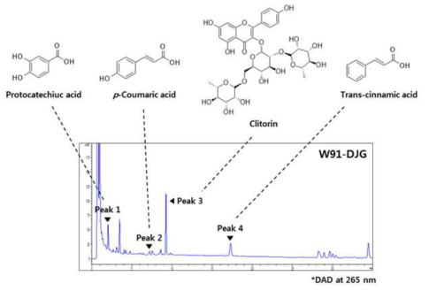 W91 물 추출물의 chemical profile