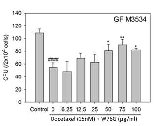 골수억제 ex vivo 모델에서 W76G에 의한 myeloid 계열 조혈모세포 CFU 회복 효과